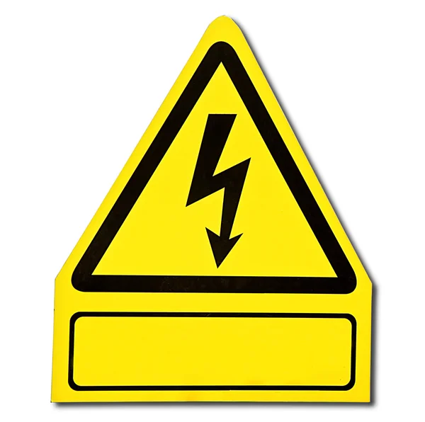 Znak niebezpieczeństwa energii elektrycznej z wysokiego napięcia na tle — Zdjęcie stockowe