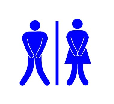 The Women and Men toilet sign isolated on white background clipart