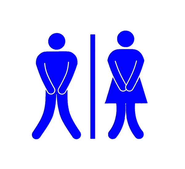 Beyaz arka plan üzerinde izole kadın ve erkek tuvalet işareti — Stok fotoğraf