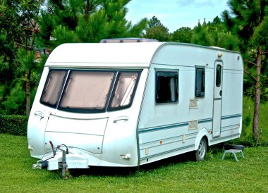 The Camping or caravan car clipart