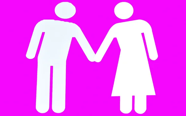 Икона мужчин и женщин на белом фоне — стоковое фото