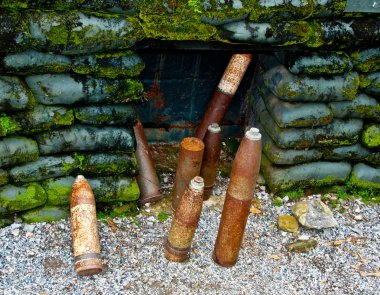 The Old rusted ammunition of artillery clipart