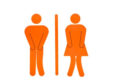 The Women and Men toilet sign isolated on white background clipart