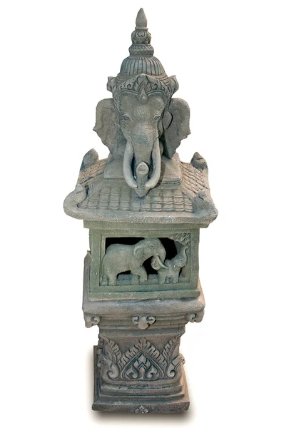 Die Skulptur Felsen von Ganesha isoliert auf weißem Hintergrund — Stockfoto