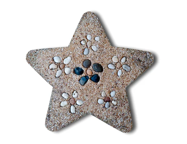 Beyaz arka plan üzerinde izole çakıl yıldız — Stok fotoğraf