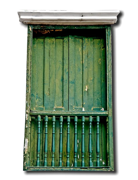 Het oude venster van Thaise stijl — Stockfoto