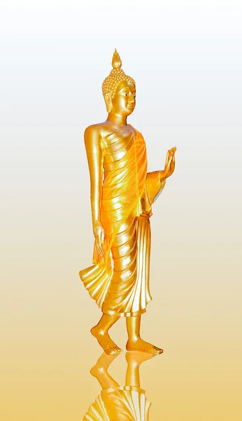 Az elszigetelt Buddha-állapot állvány tükrözi háttér — Stock Fotó