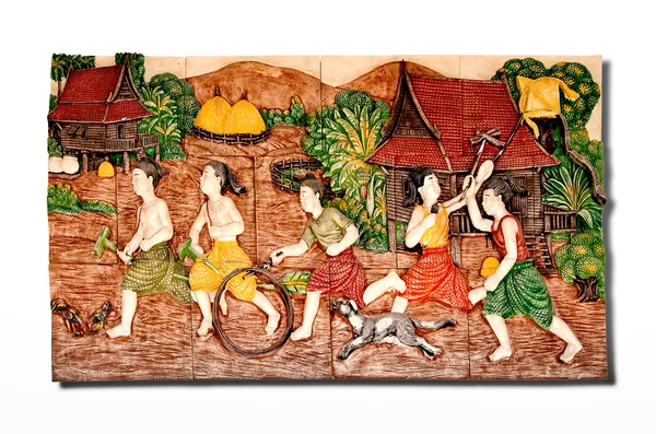 The Sculpture thai children of native thai style — Stock Photo, Image