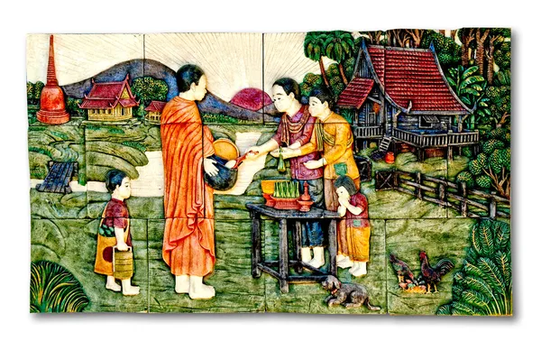 Mnicha rzeźba z rodzimych stylu tajskim — Zdjęcie stockowe