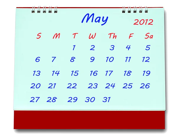 El calendario de mayo 2012 aislado sobre fondo blanco — Foto de Stock