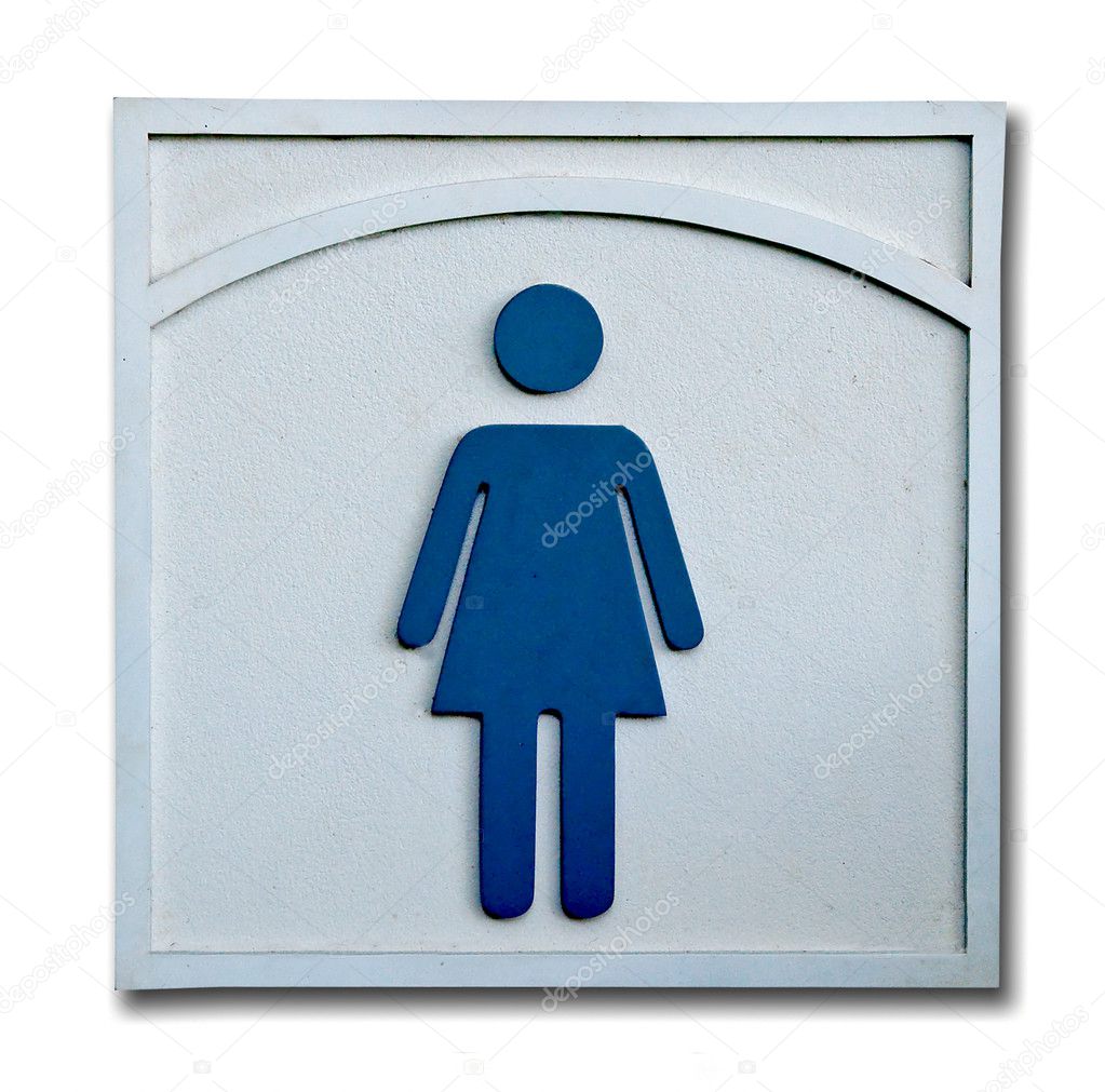 The Sign of public restroom for women