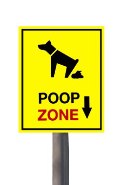 The Sign of dog poop zone isolated on white background clipart