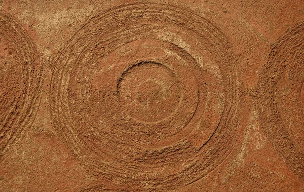 The Old trace circle on sandstone background — Stock Photo, Image