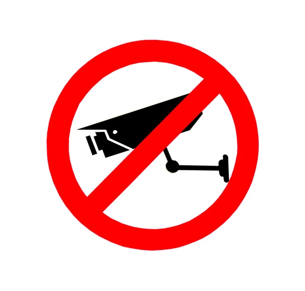 O Sinal de não vigilância por vídeo isolado no fundo branco — Fotografia de Stock