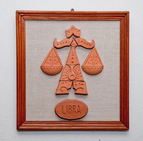 The Libra horoscope sign made from Earthenware — Stock Photo, Image
