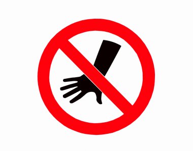 The Sign of no hand throwing isolated on white background clipart