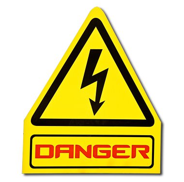 Elektrik yüksek gerilim izole üzerinde tehlike işareti