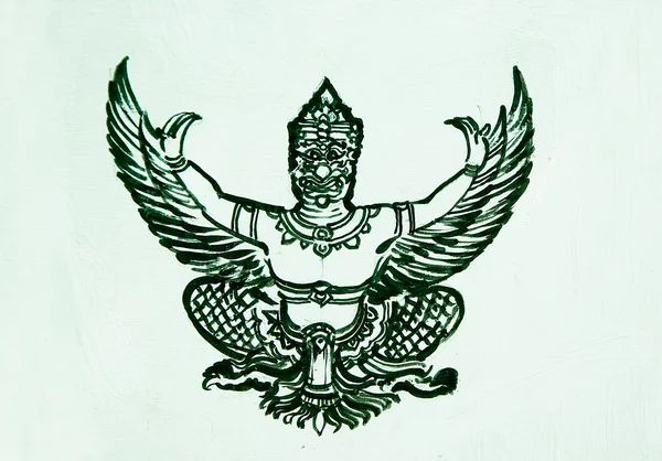 El beyaz zemin üzerine Garuda çizimi — Stok fotoğraf