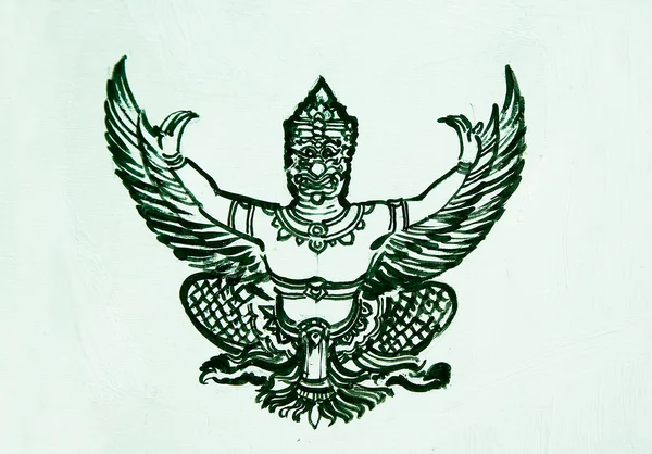 stock image The Hand drawing of garuda on white background