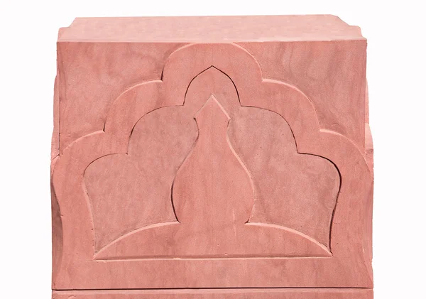 白で隔離されるパターン インド スタイルの彫刻砂岩 — ストック写真