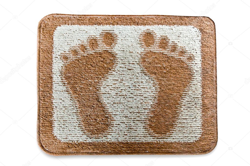 The Doormat of footmark isolated on white background