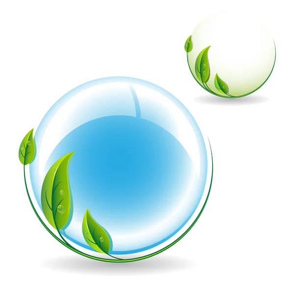 Icono bio verde — Vector de stock