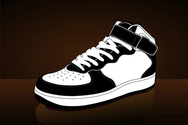 Schuh auf braunem Hintergrund — Stockvektor