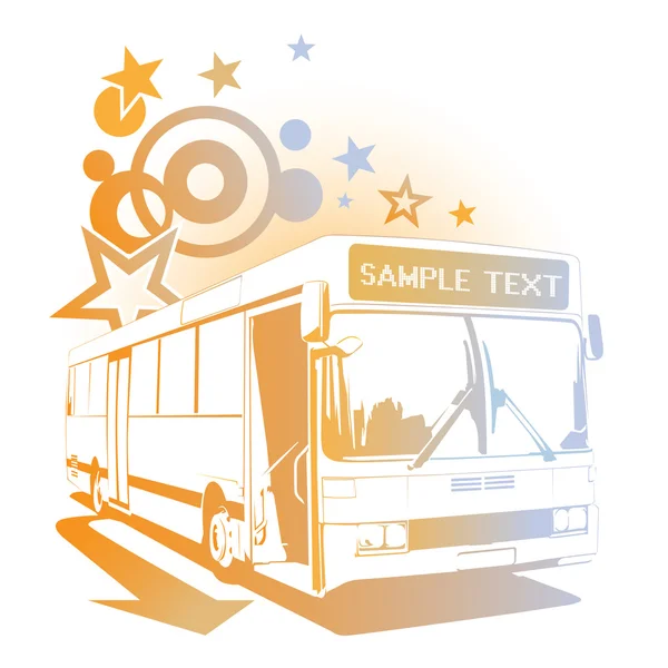 Retro cheerful bus Stock Illustration