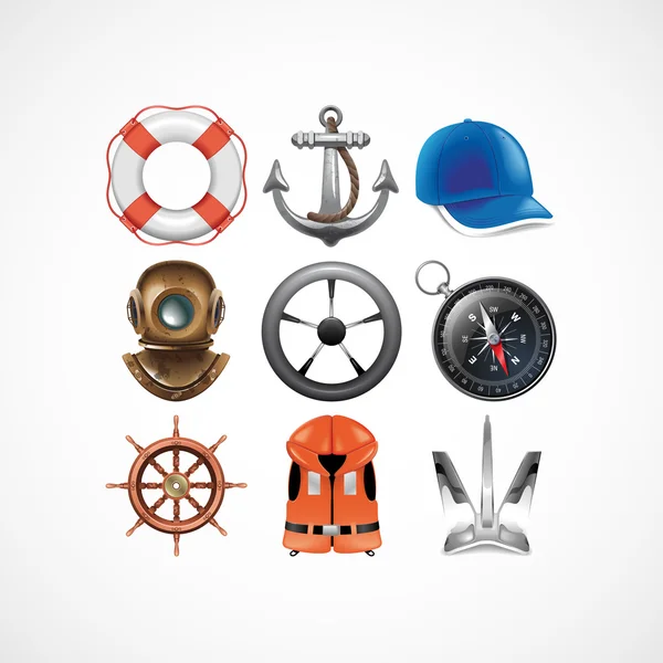 Námořní cestovní ikonami Stock Ilustrace