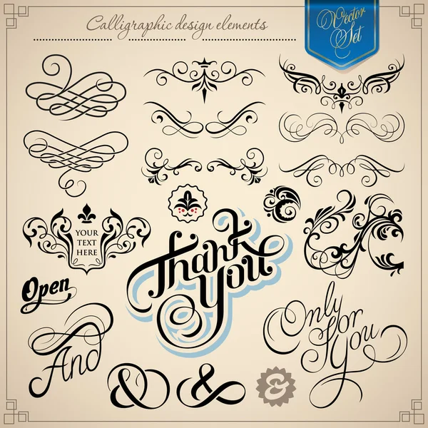Calligraphic design elements and page decoration Royalty Free Stock Vectors