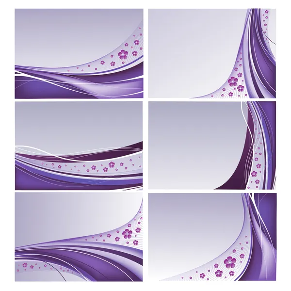 Purple backgrounds vector set Royalty Free Stock Vectors