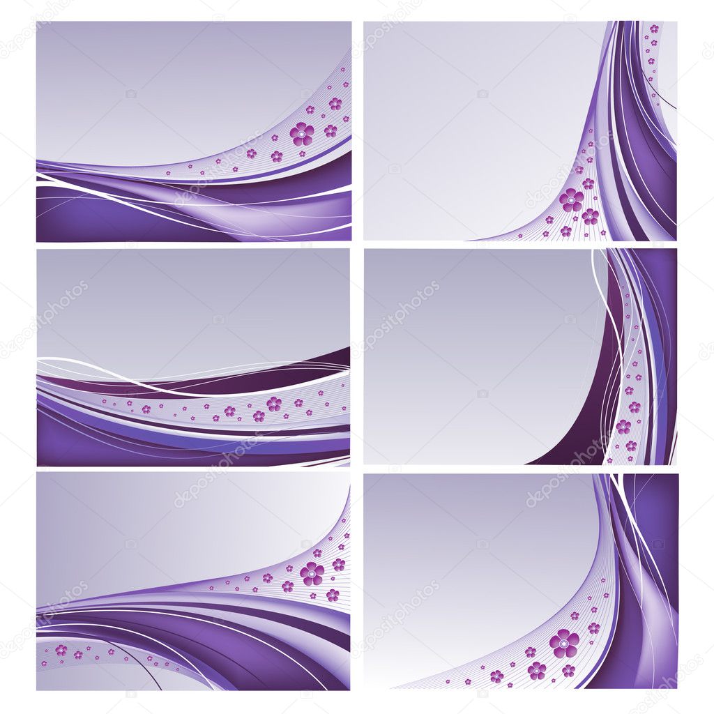 Purple backgrounds vector set