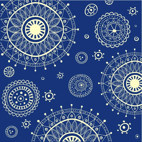 Blue abstraction ethno background - vector Royalty Free Stock Illustrations
