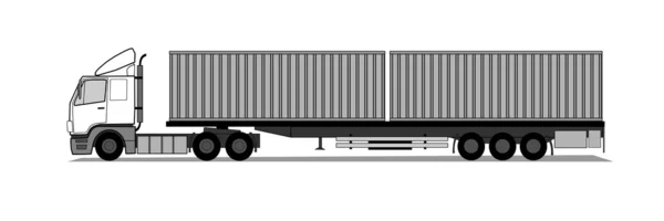 Camion con container — Vettoriale Stock