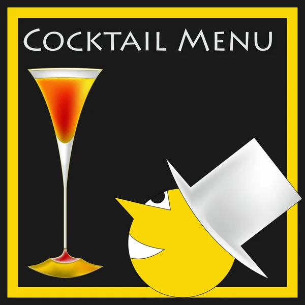 Menu de Cocktail Top Hat — Vetor de Stock