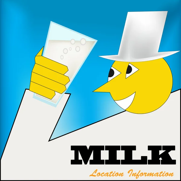 Boire du lait Art déco Fond — Image vectorielle