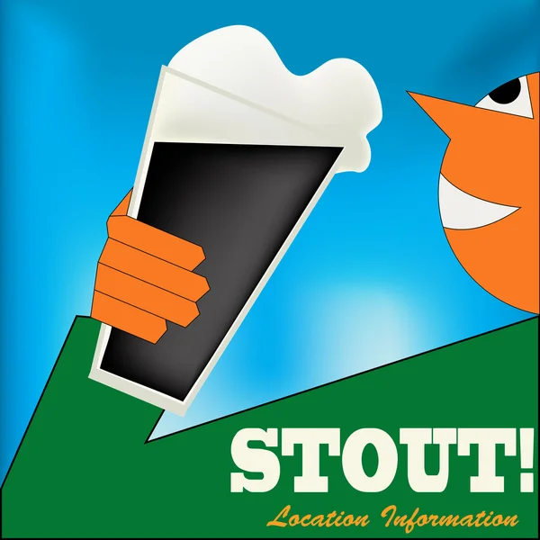 Salud, póster irlandés Stout — Vector de stock