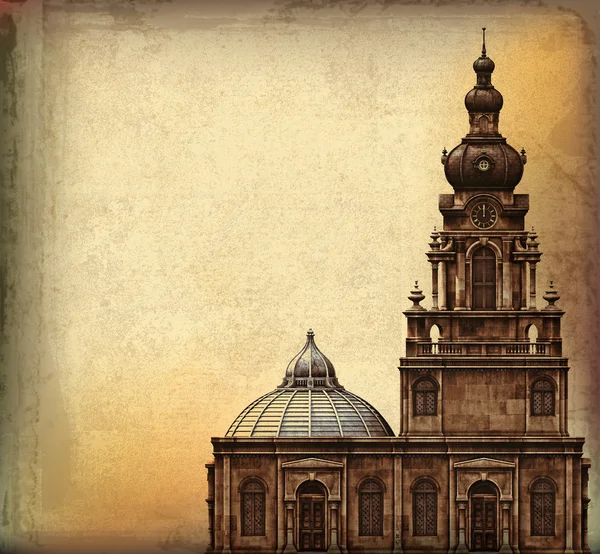复古的教会背景 — 图库照片