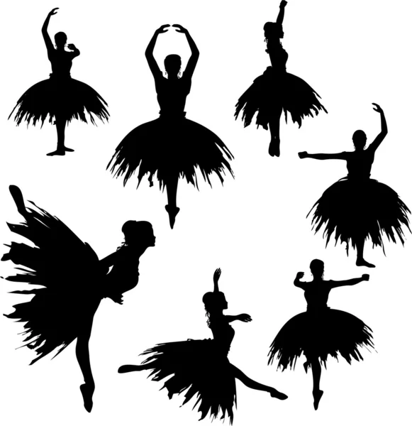 Klassiska ballerina silhuetter — Stock vektor
