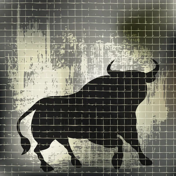 Grunge Bull Fondo — Vector de stock