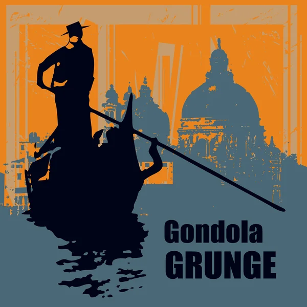 Gondola Grunge Fundo —  Vetores de Stock