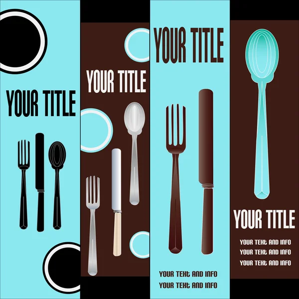 Restaurante Web Vertical Banner Templates — Vetor de Stock