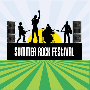 Summer Rock Festival Flyer clipart