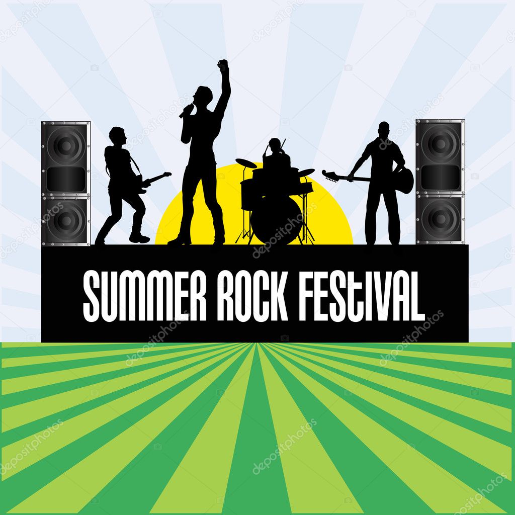 Summer Rock Festival Flyer — Stock Vector © petrafler 10062942