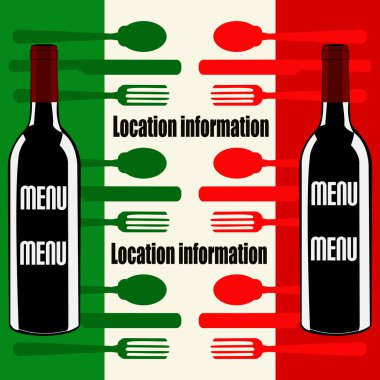 Italian Menu template over a flag of Italy clipart