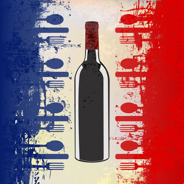 프랑스 와인 메뉴 — 스톡 벡터