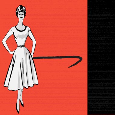 1950's Style Retro Stylish Lady Background clipart