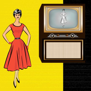 Retro Style Television Background clipart