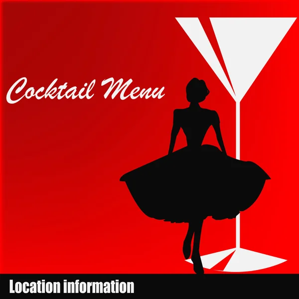 Cocktail-bar modelo de menu — Vetor de Stock