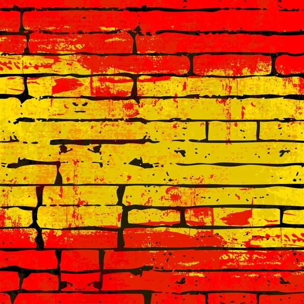 Spaanse bakstenen muur achtergrond — Stockvector